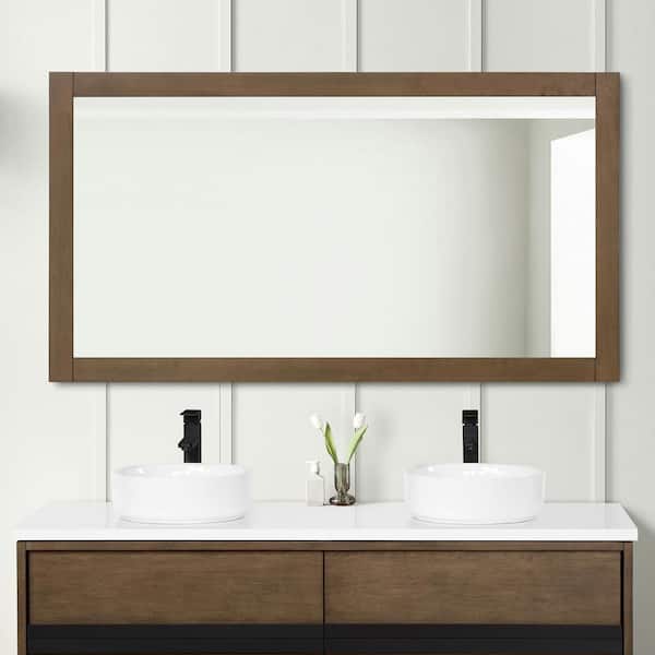 Home Decorators Collection Kordite 60 in. W x 32 in. H Rectangular Framed Wall Mount Bathroom Vanity Mirror in Almond Latte