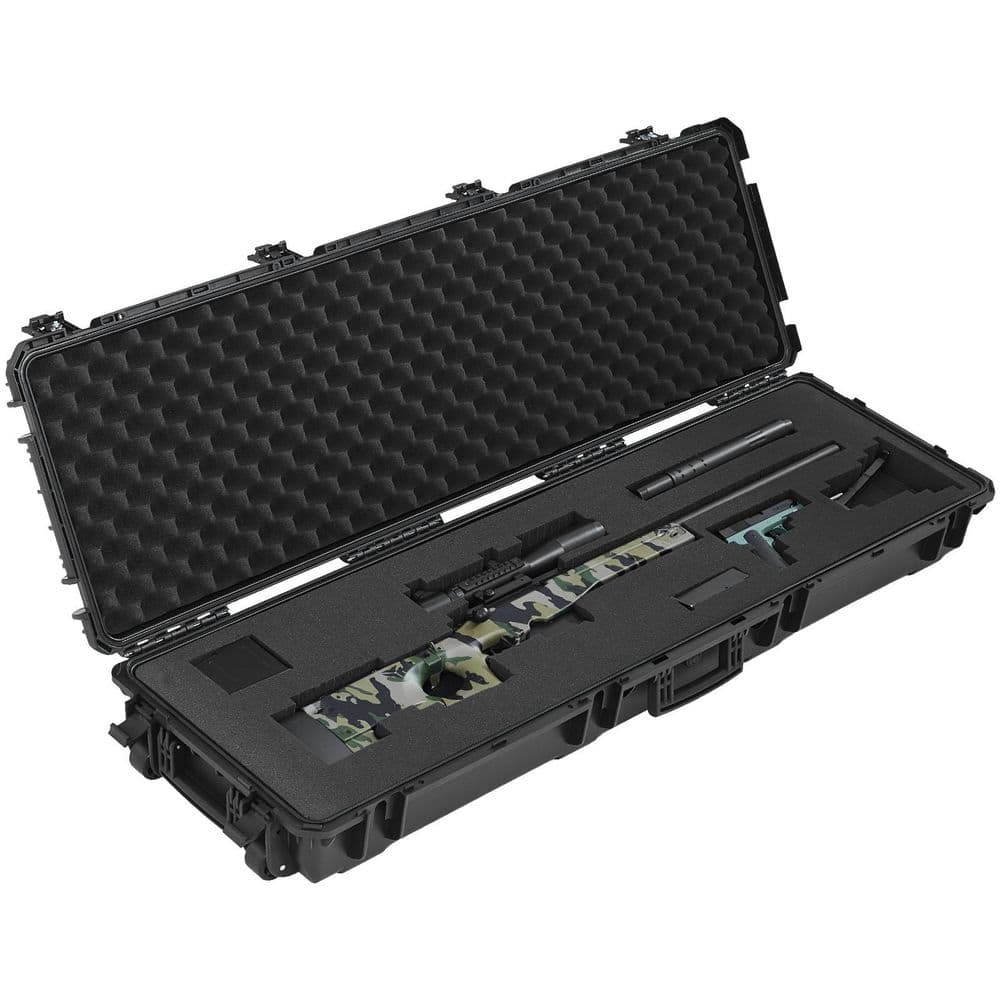 Hard Rifle Case, Black, Lockable Rifle Case with Pre-cut Foams, 52 in. Gun Storage with Wheels, Heavy Duty Waterproof price history on PriceWatchPro