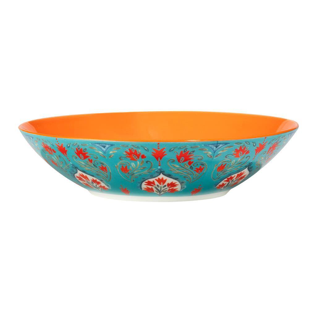 Francesca Multicolor Ceramic Floral Soup and Cereal Bowls, Set of 4