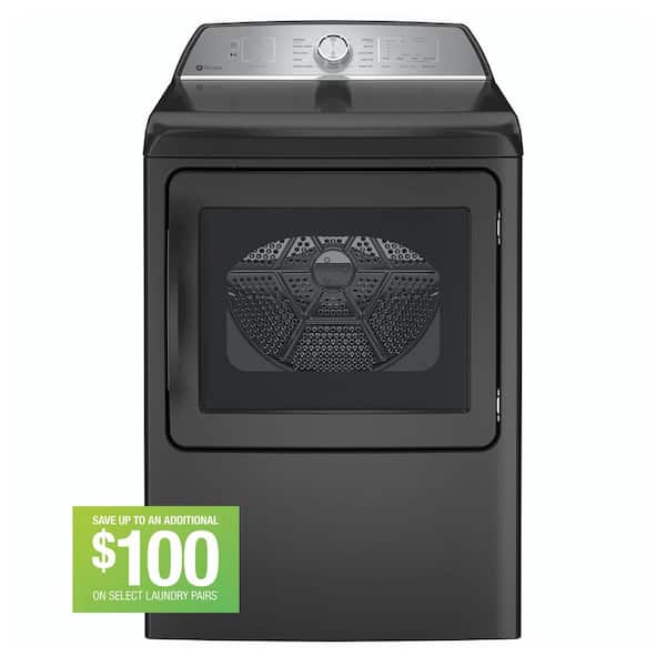GE Profile 7.4 cu. ft. Smart Electric Dryer in Diamond Gray with Sanitize Cycle and Sensor Dry, ENERGY STAR