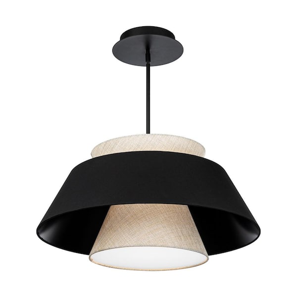 Rockabilly 25-Watt Integrated LED Black Statement Pendant Glass Shade