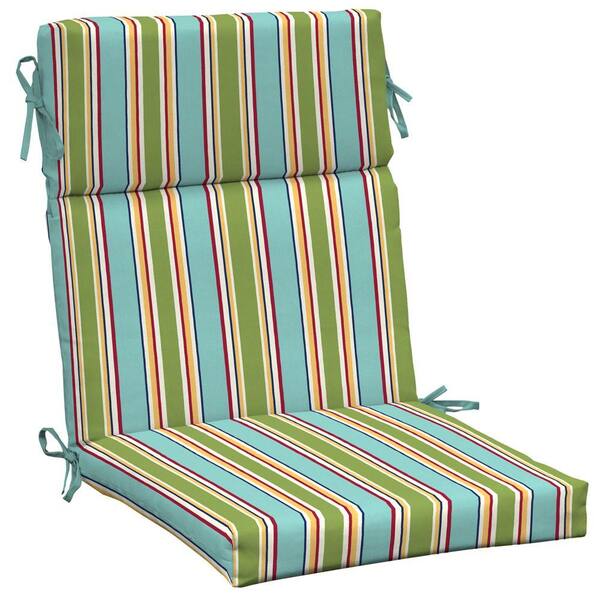 Arden Beach Stripe High Back Outdoor Chair Cushion-DISCONTINUED