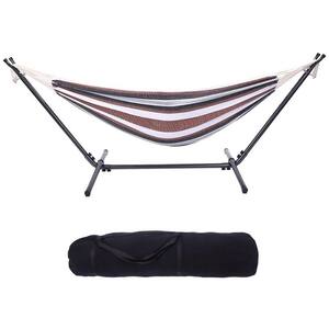 8.5 ft. Outdoor Polyester Striped Hammock with Stand, Color