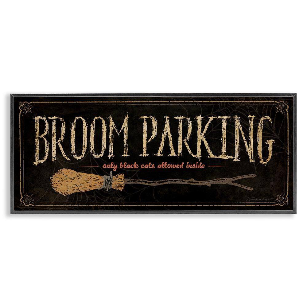 Broom Parking Black Cats Allowed by Stephanie Workman Marrott Framed Giclee Art Print Typography 13 in. x 30 in. price history on PriceWatchPro