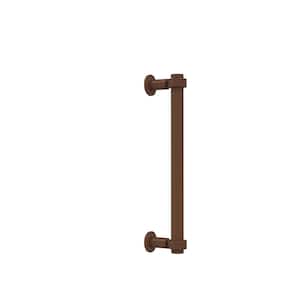 Contemporary 12 in. Back to Back Shower Door Pull with Grooved Accent in Antique Bronze