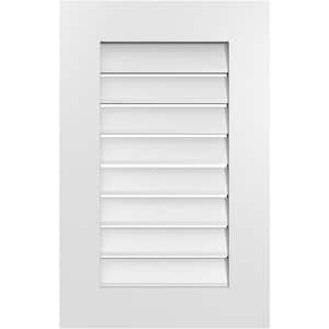 18 in. x 28 in. Rectangular White PVC Paintable Gable Louver Vent Functional