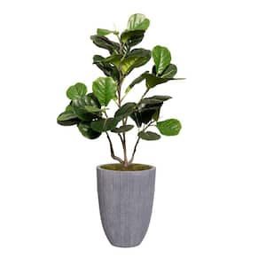 Artificial Faux Fig Tree 51 in. High Fake Plant Real Touch with Eco Planter