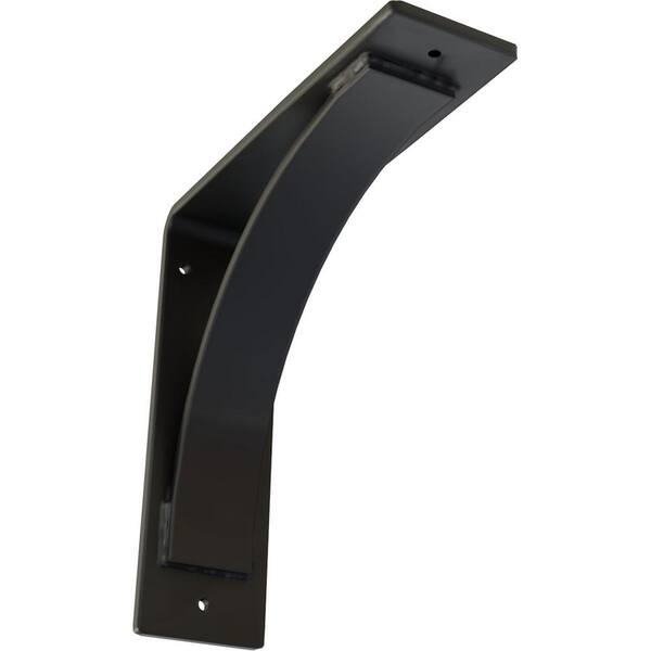 Ekena Millwork 3"W x 10"D x 10"H Morris Steel Bracket, Powder Coated Black