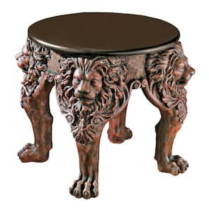 Lord Raffles Lion Leg 26 in. W Brown Polyresin Side Table