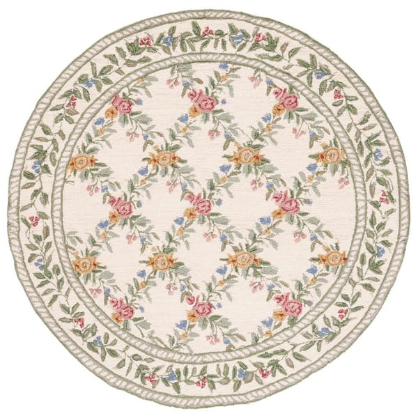 Chelsea 6 ft. x 6 ft. Ivory Floral Round Rug