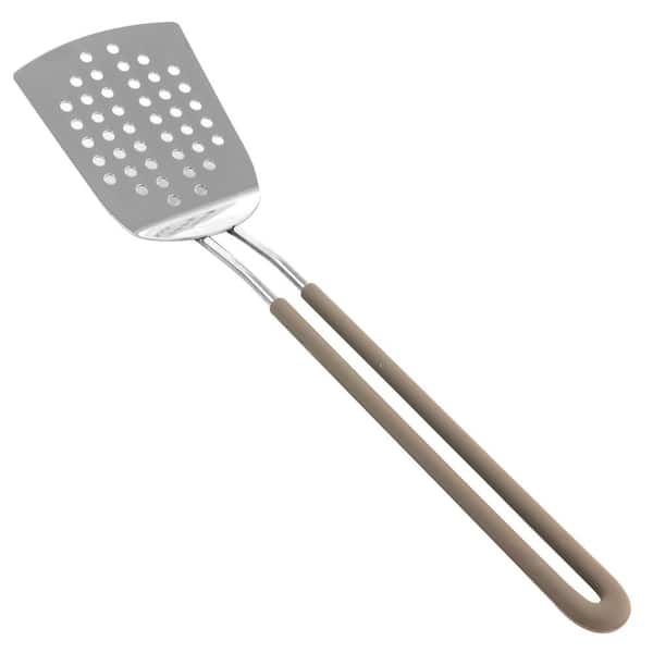 Martha Stewart Everyday Taupe Stainless Steel Slotted Spoon
