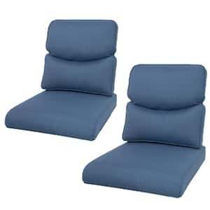 Carolina22 in. x 25 in. Deep Seating Outdoor Lounge Chair Replacement Cushion and Back Pillow in Blue (Set of 2)