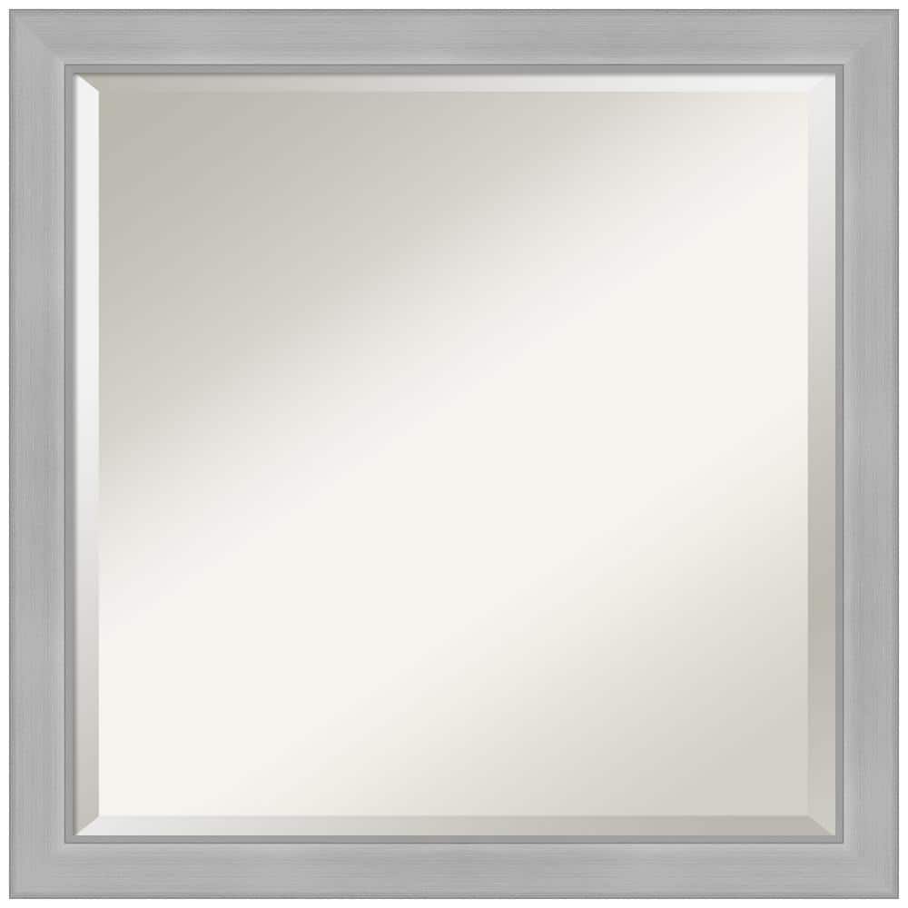 Medium Square Vista Brushed Nickel Beveled Glass Modern Mirror (22.75 in. H x 22.75 in. W) price history on PriceWatchPro
