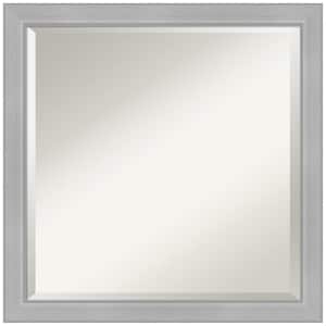 Medium Square Vista Brushed Nickel Beveled Glass Modern Mirror (22.75 in. H x 22.75 in. W)