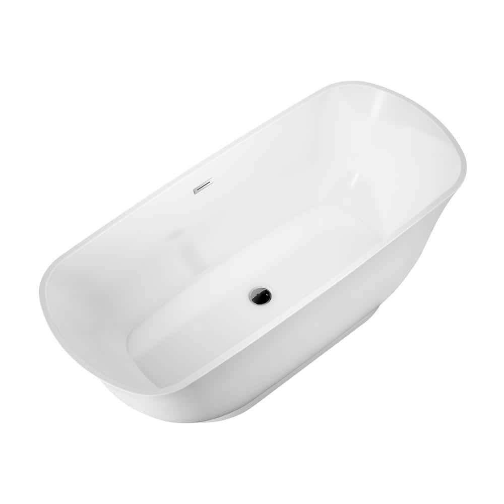 Celeste 67" Polished Nickel Acrylic Freestanding Soaking Tub