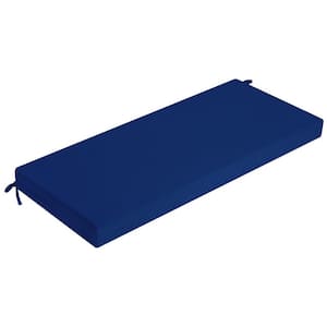 42 x 18 Inch Dark Cerulean Rectangle Outdoor Bench Cushion