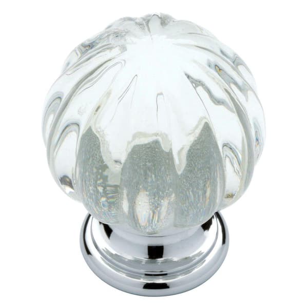 Liberty Sculpted Acrylic 1-1/4 in. (32 mm) Chrome and Crystal Round Cabinet Knob