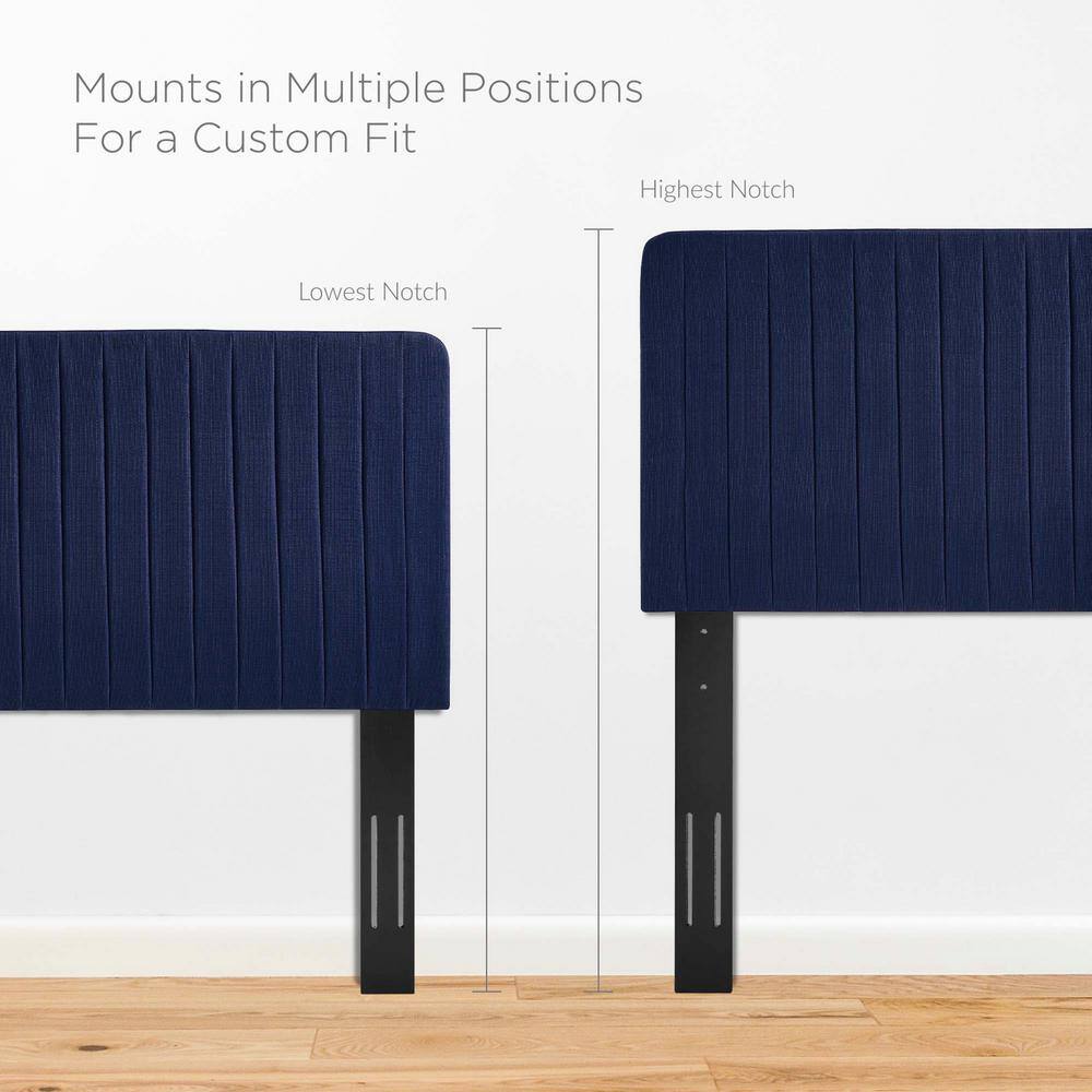 Royal Blue Twin Upholstered Tufted Fabric Headboard