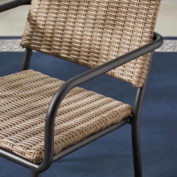 StyleWell Esther wood Black Wicker Steel Outdoor Dining