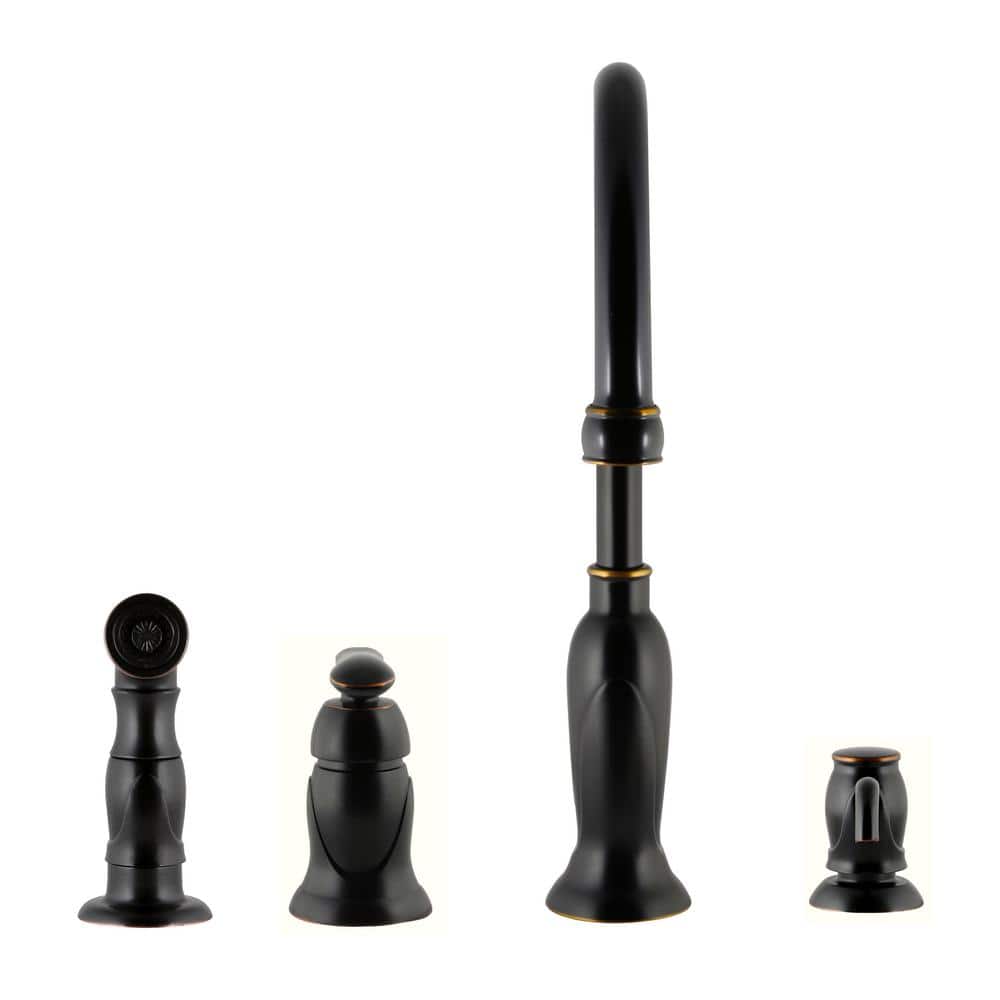 Oil Rubbed Bronze Kitchen Faucet with Sprayer and Soap Dispenser