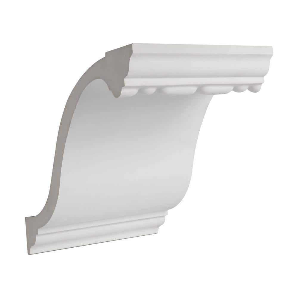 Primed White Polyurethane Bead and Reel Crown Moulding Sample