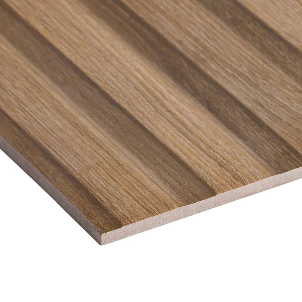 Brookline Ribbon Tan Brown Matte Porcelain Large Format Tile