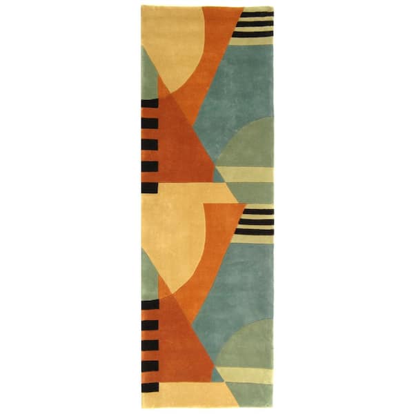 Rodeo Drive 3 ft. x 18 ft. Gold Geometric Runner Rug