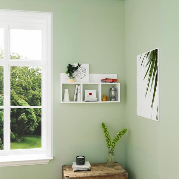 DANYA B Porto White Laminate MDF Triple Cubbie Shelf XF170517WH