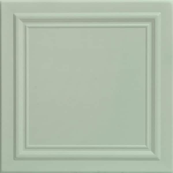 A La Maison Ceilings Line Art Hancock Green 1.6 ft. x 1.6 ft. Decorative Foam Glue Up Ceiling Tile (21.6 sq. ft./Case)