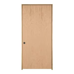 24 in. x 80 in. Oak Unfinished Right-Hand Flush Wood Single Prehung Interior Door