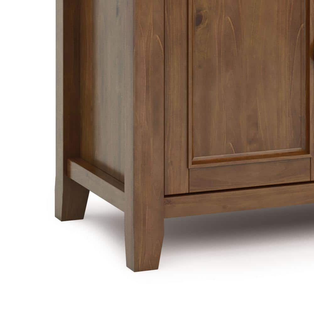 Amherst Transitional 54" Media Stand with Cabinet in Medium Saddle Brown