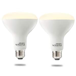 Solana 65-Watt Equivalent BR30 Smart WIFI Connected LED Light Bulb, Frost (2-Pack)