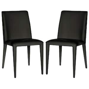 Garretson Black Leather Side Chair (Set of 2)