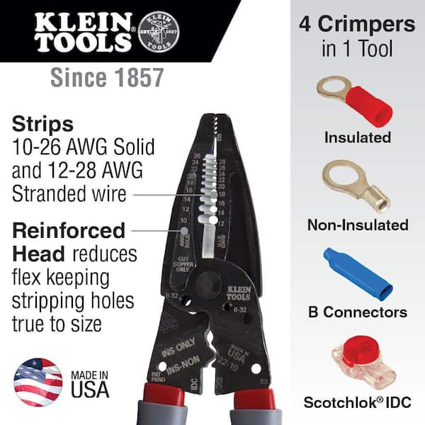 Klein-Kurve® Wire Stripper/Crimper Multi-Tool 1EA 