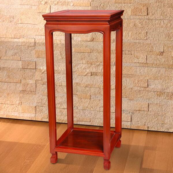 Red Lantern 12 in. Rosewood Oriental Square Stand in Honey ST28WSQ