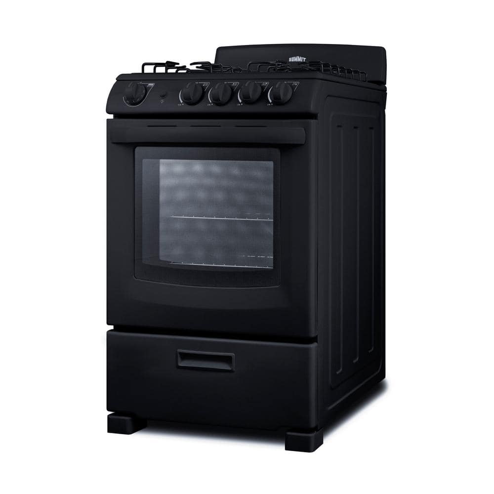 24" Black Stainless Steel Free-standing Gas Range