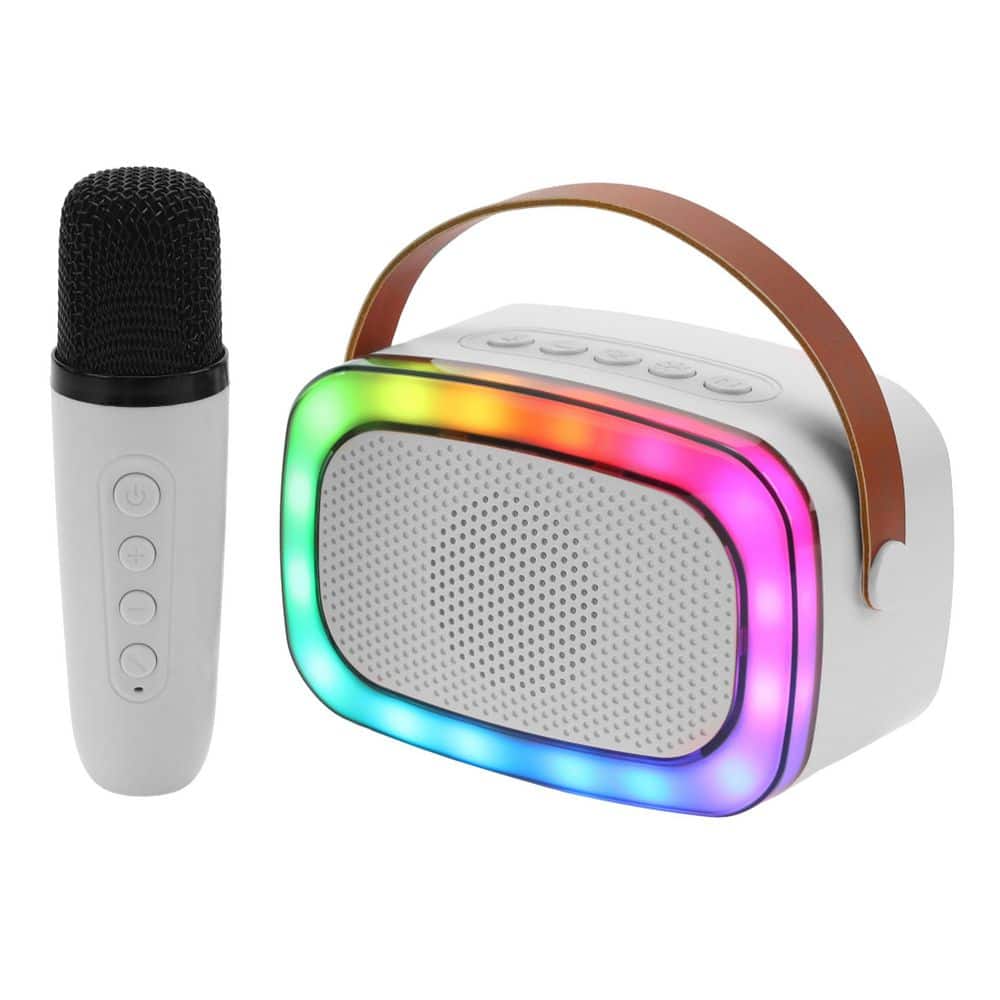 RBG Rechargable Mini Karaoke Speaker With Wireless Microphone in White price history on PriceWatchPro