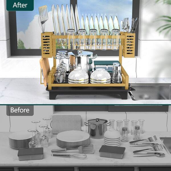 Gold Kitchen Rack Gold Plate Drying Rack