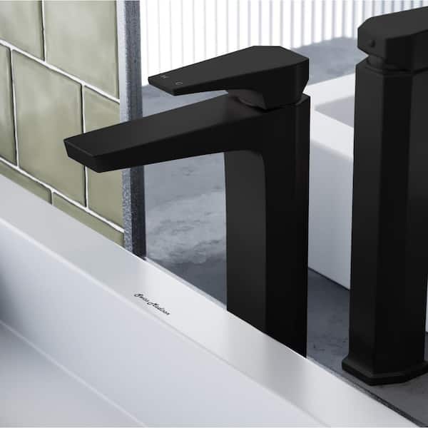 Swiss Madison Voltaire Single-Handle High-Arc Single-Hole Bathroom Faucet in Matte Black