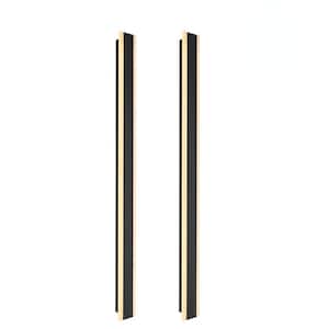 Modern Outdoor/Indoor 1-Light Black Integrated LED Wall Sconce with Acrylic Shade for Hallway, Warm Light (2-Pieces)