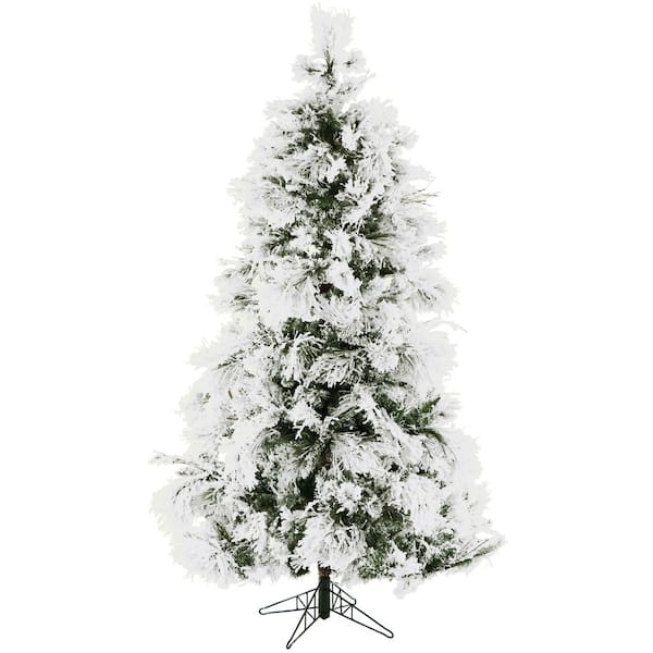Fraser Hill Farm 9-ft. Unlit Snow Flocked Snowy Pine Artificial Christmas Tree