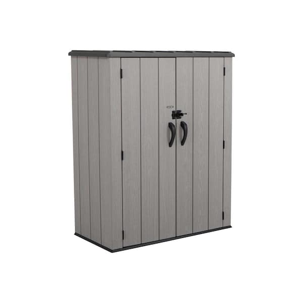 Vertical 56 in. W x 31 in. D x 69 in. H Gray Resin Outdoor Storage Cabinet