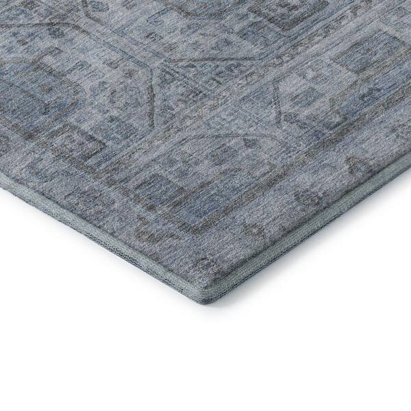 Mayfield Premium Machine Washable Abstract AMF1919 Blue 3 ft. x 4 ft. Area Rug