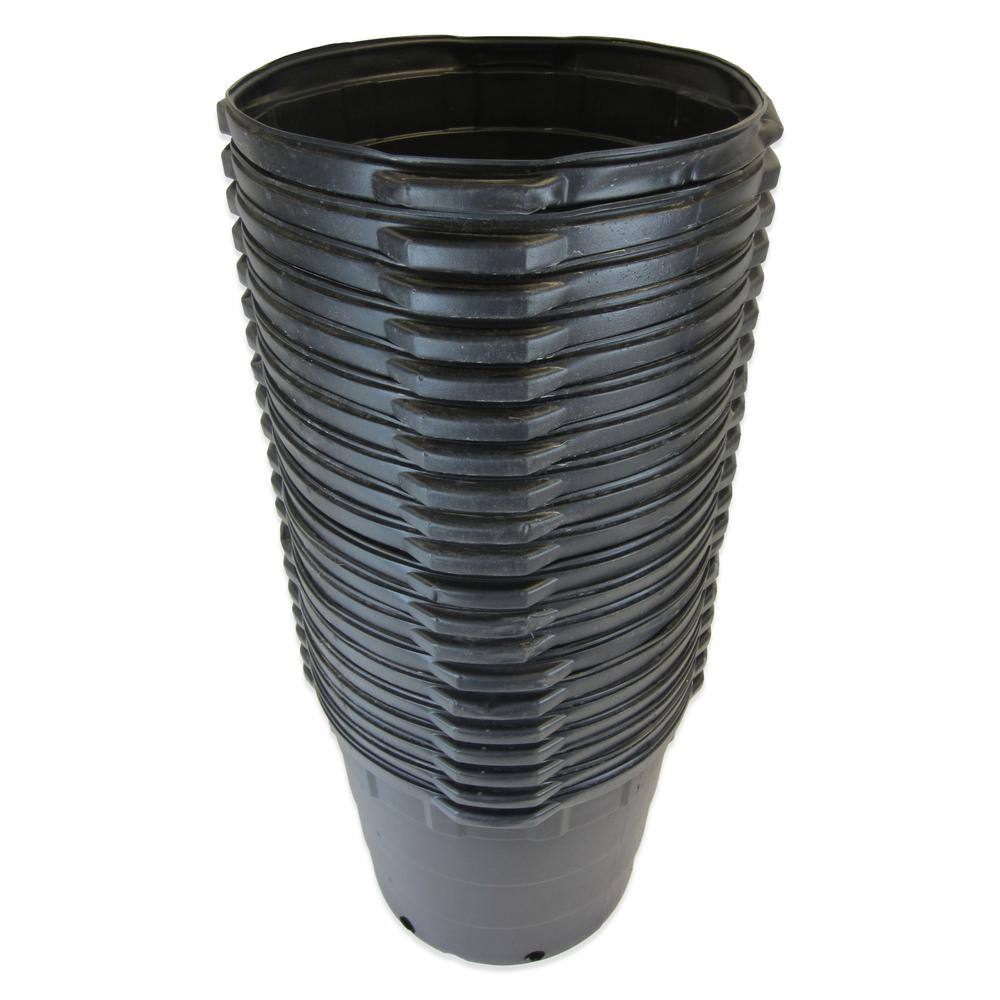 Viagrow 10 Gal. Round Plastic Nursery Pots (20Pack) VHPP100020 The