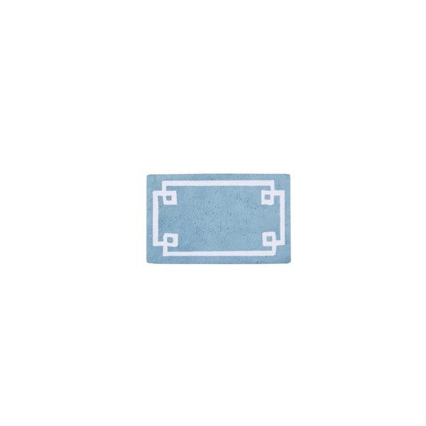 Madison Park Ethan 20 in. x 30 in. Blue Tufted Cotton Rectangle Bath Rug