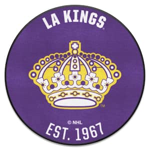 NHL Retro Los Angeles Kings Purple 2 ft. Roundel Area Rug