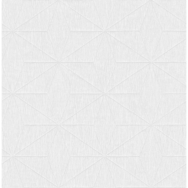 Fine Decor Bernice White Geometric Paper Strippable Roll (Covers 56.4 sq. ft.)