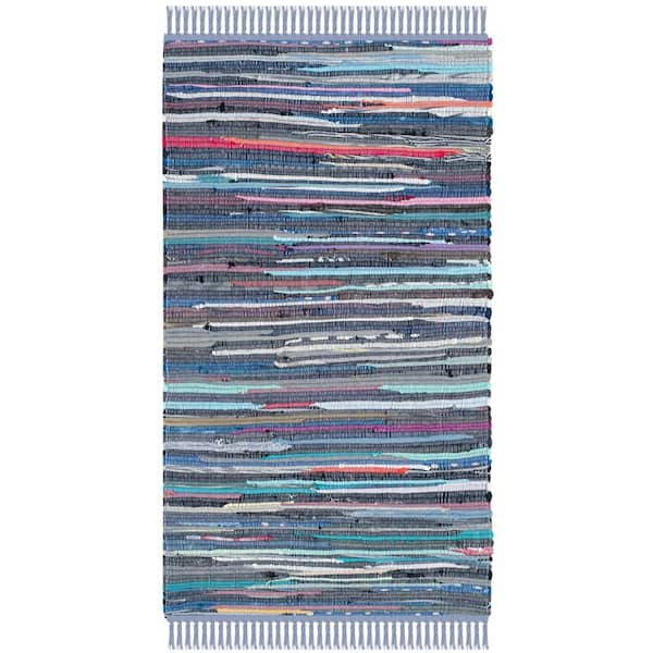 SAFAVIEH Rag Rug Purple/Multi Doormat 2 ft. x 3 ft. Striped Area Rug