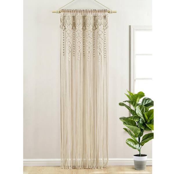 Boho Macrame Window Curtain Panels Single Neutral 40X84 16T005405