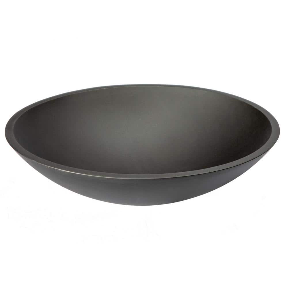 Matte Black Oval Tempered Glass Above-Counter Sink